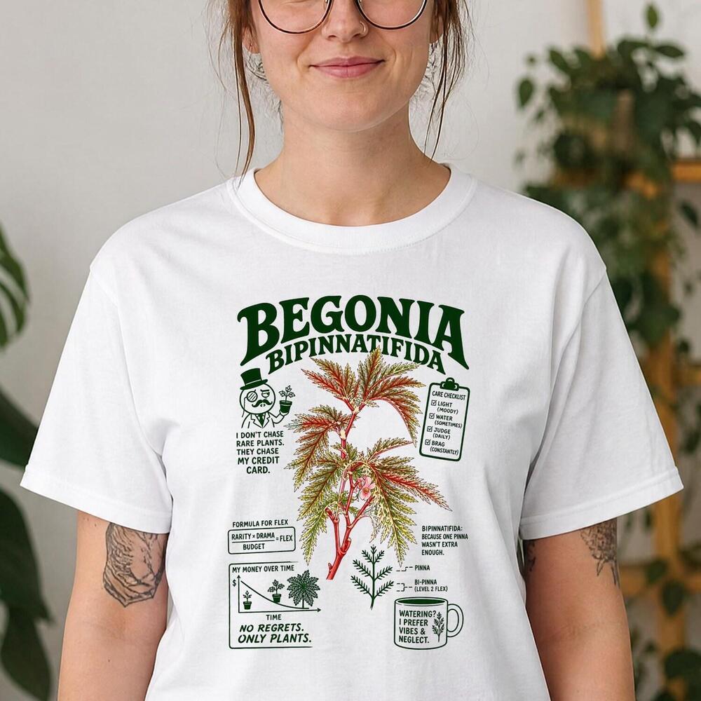 Funny Begonia Bipinnatifida Shirt Retro House Plants Gift
